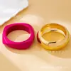 Dois Conjuntos de Pulseiras Femininas Grandes, Simples e Brilhantes para Camadas da Moda
