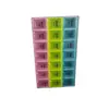 Caja para subenvasado de medicamentos de uso múltiple caja de medicamentos para la mañana, mediodía y noche dos filas tres filas cuatro filas 14 compartimentos 21 compartimentos 28 compartimentos caja de medicamentos RS-6516
