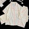 Traje de tres piezas de algodón nube nuevo transfronterizo para niñas de verano, fino, manga corta, jacquard de estrellas, ropa de casa al por mayor