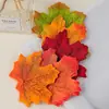 Folha de Bordo Simulação Peça Única Folha de Árvore Falsa Foto de Casamento Outono Flor Artificial Cena de Guia de Estrada Arranjo Luzes de Fio Adereços para Foto