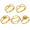 Pulseras de Moda Europeas y Americanas con Cuentas Redondas Grandes, Set de Pulseras de Acero Inoxidable Huecas, Diseño Exagerado y Único, Chapado en Oro de 18 Quilates