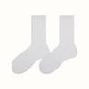 Calcetines de tubo para mujer con cordón, doble costura, con calcetines de felpa gris transpirables para verano, calcetines blancos
