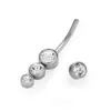 Moda europea y americana nuevo anillo para ombligo de acero inoxidable 316L incrustado con circonita clavo para ombligo joyería para piercing corporal
