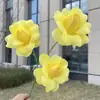 3 Cabeças de Flores Artificiais de Rosa com Pétalas Reversíveis, Flores Artificiais para Casamento e Decoração de Casa, Atacado