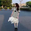 Falda midi de encaje con volantes color albaricoque para mujer, otoño, cintura alta, adelgazante, estilo irregular y suave, estilo coreano de capas, falda larga