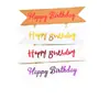 Decoração de bolo de aniversário plug-in dourada Banner em inglês Bandeirinha pequena Cartãozinho de festa criativo da moda