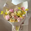 Versão Espessada de Papel de Pétala Rasgado à Mão Atacado, Papel para Embalagem de Buquê de Rosas, Papel Dongba Artesanal DIY, Materiais de Embalagem para Flores