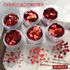 Decoraciones para Uñas con Lentejuelas Estrella Roja Estilo Año Nuevo Tamaños Mixtos Forma de Corazón Estrella de Cinco Puntas Hexagonal Redondo Pegatinas con Brillo