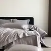Funda de edredón de algodón Tencel de lujo y alta gama de 60 hilos con bordes bordados de precisión, juego de ropa de cama de cuatro piezas estilo europeo y americano