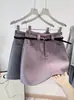 Traje de Lana Temperamento Estilo Coreano Petite Falda Corta Mujer Otoño Invierno Cintura Alta Adelgazante Ceñido a la Cadera Línea A Versátil Falda Media