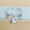 Pulsera Coreana Fresca y Linda de Conejo Flor Cristal con Cuentas para Mujer, Pulsera Simple Estilo Bosque para Estudiante Mejor Amiga