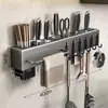 Suporte de faca sem perfuração armazenamento de utensílios de cozinha suporte de faca multifuncional perfurado prateleira de armazenamento de cozinha espessa parede de cozinha para pendurar facas