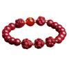 Pulsera Auténtica de Cinabrio Año del Caballo 2026 para Protección, Adecuada para el Año del Caballo, con Triple Armonía y Gran Auspiciosidad, Presentando al Bodhisattva Mahasthamaprapta