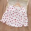Camisa de Manga Larga para Niña Transfronteriza, Estilo Primavera y Otoño, Algodón Puro, Cuello, Ribete de Encaje, Top Estilo Coreano, Ropa Infantil de Comercio Exterior para Niñas, Clase A