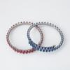 Acero Inoxidable Personalidad Estilo Francés Lujo Ligero Diamante Circonita Colorida Apertura Ajustable Titanio Pulsera Pulsera Auricular de Mano