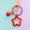 Chaveiro Colorido de Acrílico Transparente com Argola de Estrela Sino Fofo Miçanga DIY para Mochila Chaveiro