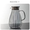 Chaleira grande de água fria para sala de estar, com nervuras de gelo, âmbar transparente, resistente a altas temperaturas, vidro de borosilicato, para água fria