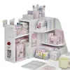 Prateleira de Armazenamento de Mesa Feminina Prateleira de Armazenamento Dobrável Multicamadas Organizador de Material de Escritório de Mesa de Dormitório Armazenamento de Cosméticos