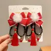 Pinza para el pelo de niña pequeña León Danzante Hanfu Borla Año Nuevo Accesorio para el pelo Peluca Princesa Lazo Adorno para el pelo Pinza para el pelo de niños