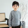 Suéter de Punto de Lana 100% Nuevo para Otoño e Invierno para Niños y Niñas, Suéter de Cuello Redondo a Juego de Colores, Camiseta Base para Bebé, Suéter Holgado