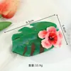Pinza de Acetato Verde Hojas Florales Estilo Bosque Elegante Pinza Tiburón para Moño Trasero Accesorio de Cabello de Alta Gama