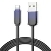 Cabo de Carregamento Três em Um Gradiente Cristal de Gelo 120W Adequado para Apple Android Huawei Carregamento Super Rápido Cabo de Dados Um para Três