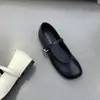 Sapatos Mary Jane Planos Estilo Retrô para Mulheres, Lançamento Primavera 2026 Mocassins de Couro Macio com Bico Redondo e Fivela