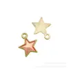 Llavero de aleación de estrella multicolor con esmalte, cadena para teléfono, collar, pulsera, pendientes, colgante DIY, adorno colgante, joyería