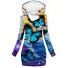 Amazon popular suéter de moda para mujer, falda suéter de otoño, estampado de mariposa digital 3D, suéter con capucha para mujer