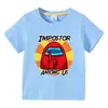 Ropa infantil transfronteriza among us camiseta de manga corta de verano para niños lobo espacial kill top de manga corta para bebé