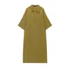 Estilo Europeo y Americano Amazon Aliexpress Popular Moda Tendencia Versátil Vestido Camisa Largo Color Sólido Simple Casual Holgado