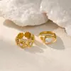Anillo de Moda Rococo Dulce Fresco Floral Chapado en Oro Real de 18K Europeo y Americano Transfronterizo En Stock al por Mayor Dazan