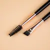 Cepillo para Cejas Negro Angulado de 2 Piezas Cepillo Espiral Cepillo para Pestañas Rizador de Pestañas Herramienta de Belleza Multifuncional para Difuminado Natural