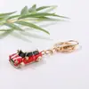 Cartoon mini carro chaveiro masculino strass modelo de carro moda pingente corrida liga de zinco pingente atacado