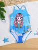 Traje de baño de niña con estampado de sirena y chaleco de bikini