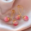 Aretes Rojos de Moda con Borlas de Lujo Ligero y Alta Gama, Aretes Versátiles de Temperamento Creativo de Nicho, Accesorios para Orejas Dulces y Versátiles