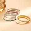Pulsera de Acero de Titanio con Hebilla de Zirconia de Colores Brillantes Estilo Fresco y Dulce INS Transfronteriza Europea y Americana para Mujer con Diamantes Completos y Acabado Pulido