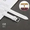Relógio Dourado com Fivela de Pino e Pulseira de Couro Genuíno de Vaca Costura Simples Pulseira Unissex para Apple