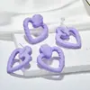 Estilo elegante corazón de chica temperamento pintura encantador pendiente de tuerca retorcido lindo color caramelo dopamina moda clip de oreja combinable