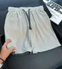 Pantalones cortos de punto de pierna recta, holgados, ligeros, estilo americano con diseño de patchwork, pantalones cortos deportivos transpirables de verano, pantalones cortos a cuadros para hombre