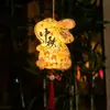 Linterna de Conejo de Jade Luminoso Portátil Estilo Antiguo Paquete de Materiales para Linterna Hecha a Mano DIY para Niños Festival de Medio Otoño Linterna Creativa de Flores y Plantas para Padres e Hijos