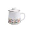 Taza creativa de cerámica de moda nacional para té taza de té separación de té burbuja Corte porcelana blanca oficina hogar taza de agua con tapa asa
