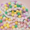 Decoración Navideña Colorida Poliéster Alta Elasticidad Bola Pompón Accesorios de Joyería Niños Adornos Creativos DIY Materiales de Decoración