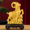 2027 Año de la Oveja Figura de Oveja Dorada Artesanía Zodiaco Oveja Dorada Adorno de Buena Suerte para Reunión Anual de Negocios y Recepciones Regalos