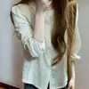 Camisa de Manga Larga Bordada Jacquard Estilo Vacaciones Francesas de Principios de Otoño para Mujer, Estilo Suelto Suave Versátil, Top Pequeño