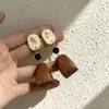 Pendientes de Madera Triangulares Geométricos Europeos y Americanos Empalme Asimétrico Pendientes de Triángulo Invertido de Perla Nuevos Accesorios de Otoño e Invierno para Mujer