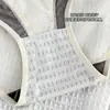 Calcinhas de Renda e Cetim Sexy Estilo Desejo Puro para Meninas, Tela Respirável Vazada Fina de Verão Calcinhas Femininas de Cintura Média