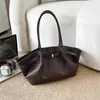Bolso Tote Textura Tejida Retro Coreana Temperamento Mujer Otoño Temprano 2025 Gran Capacidad Casual Viaje Diario Bolso de Hombro Único