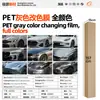 Película para Carro de Pet com Mudança de Cor Série Cinza Vinil Película Protetora de Mudança de Cor para Corpo Inteiro Cinza Nardo Aço Tungstênio Cinza Montanha Amg