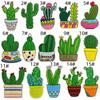 Nuevas Pegatinas de Tela Bordadas de Cactus Verde Parches de Plantas de Dibujos Animados Accesorios para Ropa y Equipaje Etiquetas Bordadas para Computadora
